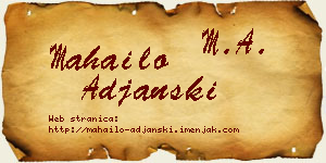 Mahailo Ađanski vizit kartica